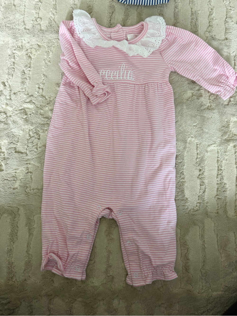 Cecil and Lou monogrammed Cecilia onesie